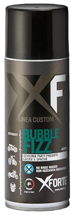 XFORTE Bubble Fizz – Schiuma Detergente 400 ml per Parti Pregiate Lucide e Opache, Senza Siliconi o Cere, Pulizia Profonda di Superfici Anodizzate e Cromate