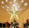 ilauke Gold Christbaumspitze von Dynamischen Schneeflocke Form Weihnachten Baumspitze,Lichter Tannenbaum Innenbereich(Silber,Schneeflocke)