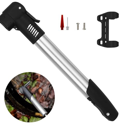Mini Fahrradpumpe Kleine Handpumpe Kompakte Fahrradpumpe Alloy Minipump Kleine Tragbare Handpumpe Leichte Bicycle Pump Universelle Presta- und Schrader-Ventile, für Mountainbike Rennrad