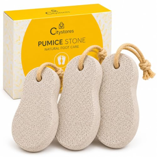 Citystores® 3 Pack Pumice Stone for Feet – Foot File & Callus Remover for Dry & Hard Skin – Pedicure Scrub Tool for Cracked Heels & Smooth Soft Feet