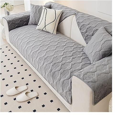 ELYSYSRL Samt Sofabezug Couchbezug Ecksofa Sofa Überwurfdecke L Form/U Form/ 3/2/4 Sitzer Grau/Rosa Sofahusse rutschfest Sofa Abdeckung Hund Katze Sitzflache Sofaschoner(#19,90x180cm/1PC)