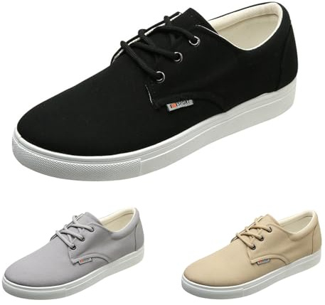 Men Canvas Casual Shoes Sneaker Flat Lace Up Laced Pump Canvas Shoe Boat Shoes Pump Comfortable Casual Shoes New UK