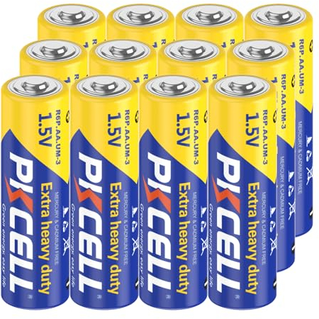AA Piles 1,5V Haute Performance Zinc Carbone Batteries pour Jouets,Télécommandes,Luminaires,Lot de 12,PKCELL