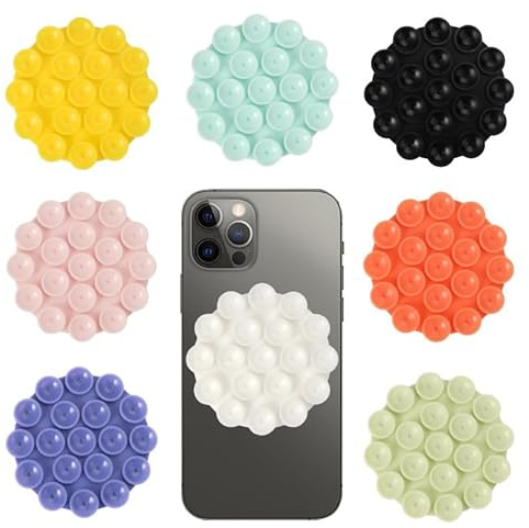 8 Pezzi Ventosa per Telefono, Silicone Supporto Smartphone Auto, Porta Cellulare Auto Ventosa, Supporto per Cellulare Vivavoce Antiscivolo, Multiuso Ventosa per Telefoni Cellulari Selfies Video