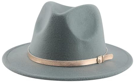 FULUJIDI Fedora Trilby Filzhut Hut Hut Fedoras Mädchen Hut Frauen Hüte Jungen Panama Jazz Kappen Gürtel Band Niedlich Outdoor Dekorieren Hut 52-54Cm (Kinder) Grau