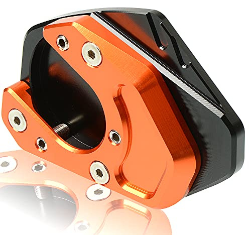 SeitenstäNder Verbreiterung Motorrad CNC Seitenständer vergrößerte Platte Kickstand Vergrößerung Fußregal Passform for Gebrauch for RC 125 200 250 390 690 Enduro SMC 950 990 Abenteuer r SeitenstäNder