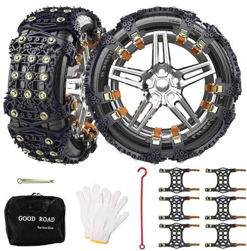 Catene da neve universali 6 pezzi per auto con pneumatici da 165-265 mm, catene antiscivolo per la maggior parte delle autov vetture, camion SUV