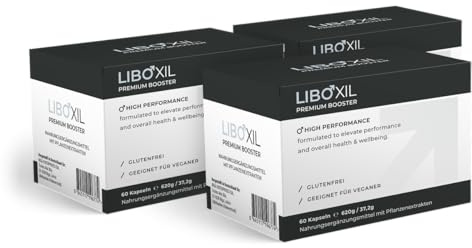 LIBOXIL Kapseln hochdosiert - Premium Lust Kapsel für den aktiven Mann - innovativer Männer Complex mit Arginin, Maca, Guarana - Formel für männliche Lust - vegan Men Supplement (3 x 60 Kapseln)