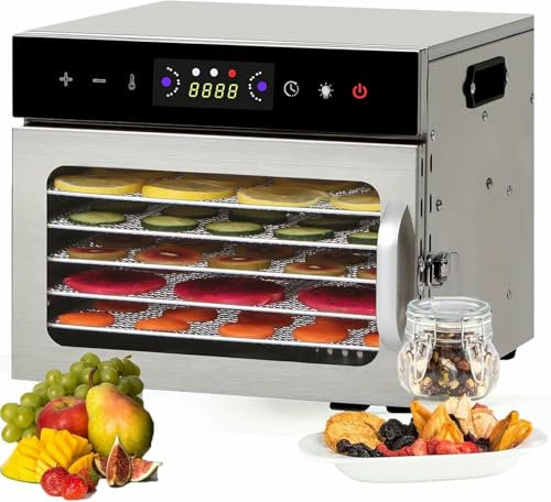 AFLEPCBRQ Multifunctional Dehydrator Food Dryer, 6/8/12/18-Tray Commercial Drying Cabinet, Fruit Dryer Machine for Vegetables, Mushroom, Dog Treats, Bacon,6-Tray