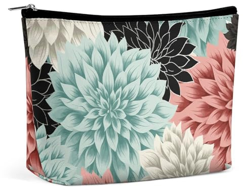 GHBNK Trousse de toilette portable colorée sur le thème de l'espace rétro pour femme, Fleur de dahlia., Taille unique