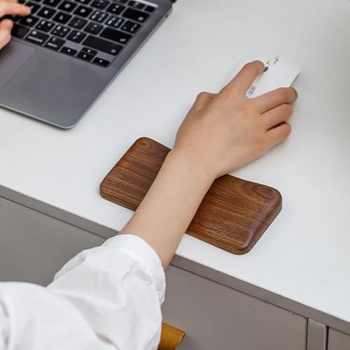 Kaizuca Wooden Wrist Rest for Mouse, Anti-Slip and Ergonomic Palm Rest Made of Black Walnut Wood, Suitable for Office and Gaming