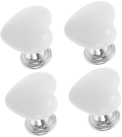 SEWACC 4 piezas Herramienta Asistente Botón Inodoro Forma Corazón Pulsador Cisterna para Baño Diseño Práctico y Elegante Blanco