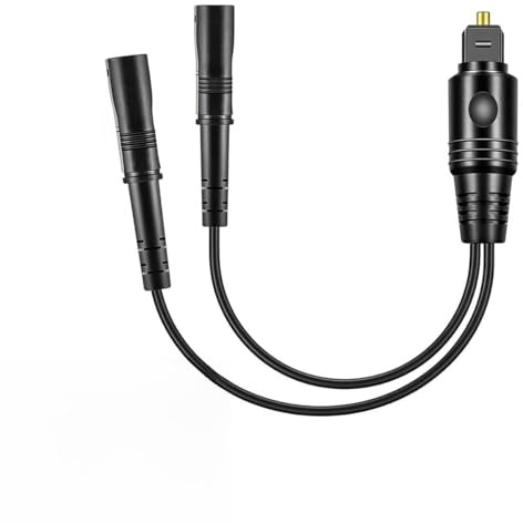 tiyiyok Cavo audio 1 connettore maschio 2 connettori femmina in fibra ottica digitale, cavo adattatore splitter ottico digitale 1 in 2 out, cavo audio in fibra ottica da 32 cm