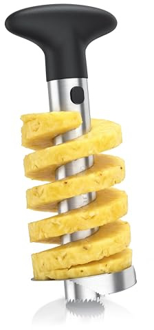 Arendo - Ananasschneider – Ananasschäler – schneidet Ringe – für optimales Lösen des Fruchtfleisches – aus hochwertigen Materialien – Ananas Entkerner – extra scharfe Klinge – Pineapple Cutter