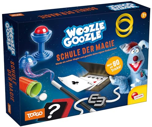 Lisciani - Woozle Goozle Zauberschule - Zauberkasten Kinder ab 7 Jahren - Magie Set mit 80 Tricks - Zaubertricks Lernen und vorführen - Spielset mit Karten und Zubehör