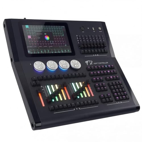 Professionelle DMX512-Beleuchtungskonsole, 2048/4096 Kanäle, 10,4-Zoll-Touchscreen-Controller mit Timecode und App-Steuerung, für Bühnen-DJ-Theater F2