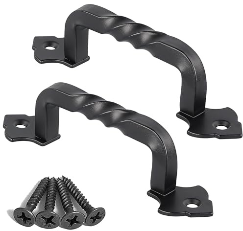 Ovov Lot de 2 volets Poignée de traction de matériel pour portail de jardin en bois Abri de jardin Porte d'armoire One Size 4inch