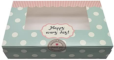 Mu Mianhua 16Pcs Cavities Paper Cake Box Cookie Cupcake Pastry Packaging Gift Boxes Bakery Container Set 8inch