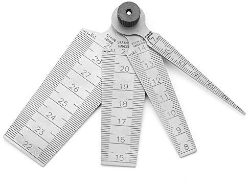 Stainless Steel Welding Taper Feeler Gauge Rulers 1-7mm 8-14mm 15-21mm 22-29mm 0.1mm Resolution Welding Taper Gauges Set for Measuring Hole Slot Size Hole Inspection Tool