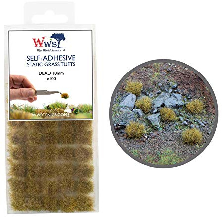 War World Scenics 100 x Mechones Autoadhesivos de Hierba Estática Muerta de 10mm – Modelismo Wargame Escenografía Ferroviario Diorama Miniatura Maqueta Manojo Césped Seguimiento Envío