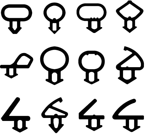 uPVC Window & Door Gasket Seal Double Glazing Bubble Rubber Repair Draught Seal Black Sample Pack (100mm of Each Size)