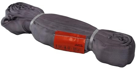 ATERET Powerlift Grey Polyester Endless Round Sling - 6 Feet Length, 10,600 lb. Vertical Capacity, 21,200 lbs Basket - Heavy Duty Poly Lifting Sling