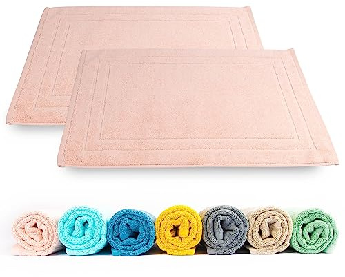 Rinsl Badvorleger Set Frottee Baumwolle 2-TLG., 50 x 70 cm Rosa (Rose Quartz)