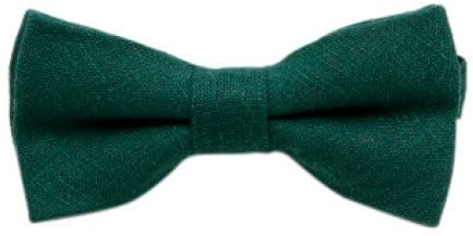 Children's Kids Boys Luxury Cotton Blend Elasticated Bow Tie (Emerald Green) suitable for formalwear, weddings, parties, pageboy outfits