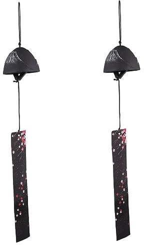ifundom 2pièces Cloche à Vent Japonaise Fonte Décoration Élégante pour Intérieur Et Extérieur Suspension Fuji Montagne Apaisant pour Jardin Et Terrasse