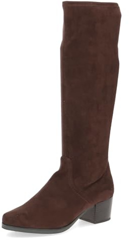 CAPRICE Damen Hohe Stiefel mit Absatz Kniehoch Vegan, Braun (Dk Brn Stretch), 39 EU