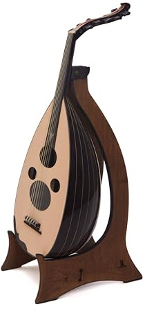 Oudandmore Handmade Arabic Oud Instrument with Internal Pickup for Amplification – Premium Wood, 11 String Lute Instrument for Professional & Beginner Musicians – Black