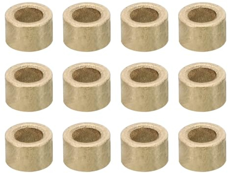 PATIKIL M3 Messing Abstandshalter 12 Stück Rund Distanzhülsen 3mm ID x 5mm OD x 4mm L Ohne Gewinde Unterlegscheiben für 1/8 Zoll oder M3 Schrauben Rundestangen Montage Mainboard Maschinen