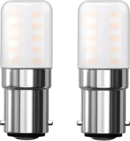 BHMAOYN Glühbirne 12V 24V B15D LED Lampe Birne 4W Warmweiß 2700K für Wohnmobil Lighting,Solar,Nähmaschine,Dunstabzug,2-Pack