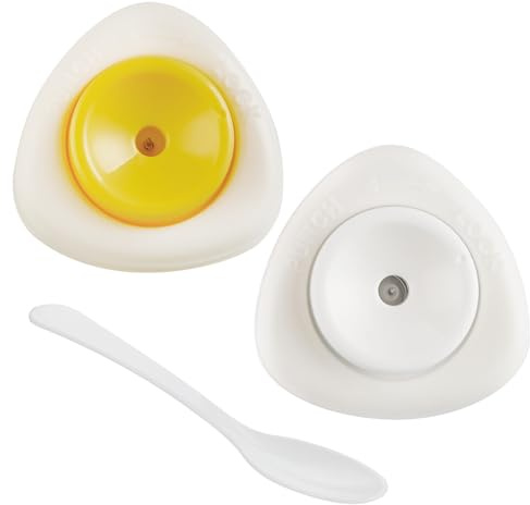 Egg Piercers for Raw Eggs, Egg Hole Poker Egg Separator Tools for Kitchen Gadgets for Hard Boiled Eggs Simple Egg Punchers Piercer with Retractable and Sharp Pin 2 Pack, Yellow, White