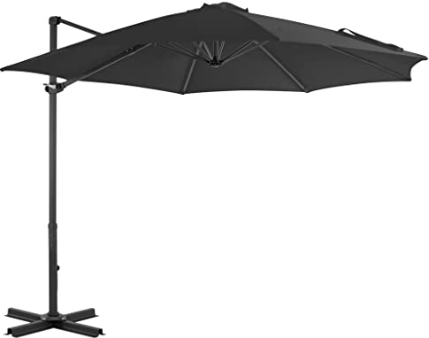 RAUGAJ Dieser Artikel- Freischwinger Regenschirm mit Aluminiumstange Anthrazit 300 cm - Schön, anthrazit