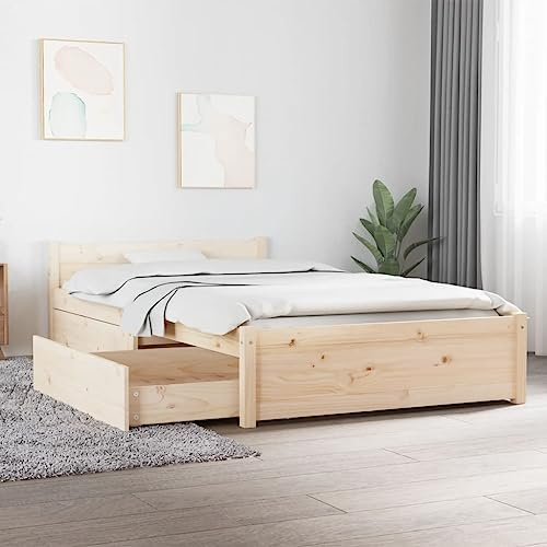 THOYTOUI Bett, Seniorenbett Tagesbett Bettsystem Betten Geeignet für Hotel Wohnung Schlafzimmer Gästezimmer mit Schubladen 100x200 cm
