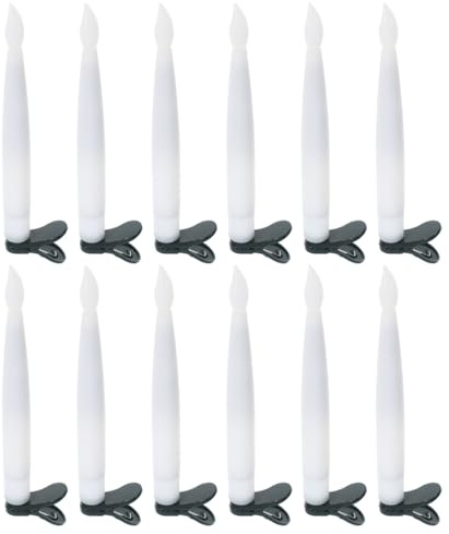 HOMSFOU Led Christmas Tree Decor Candles with Clips Hooks Festive Tree Taper Candles for Holiday Lights