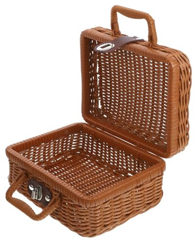 OKUMEYR Caja Almacenaje Para Cesta Tejida Organizador De Ratán Sintético Ideal Para Bodas
