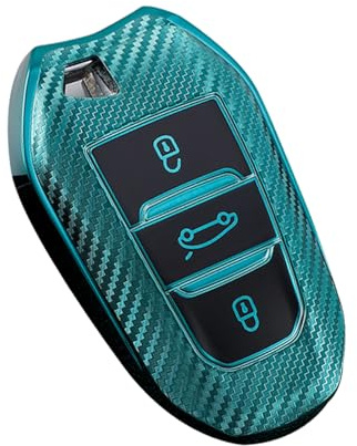 ontto Autoschlüssel Hülle Passt für Opel Grandland X Crossland X Corsa F Zafira Combo Astra Mokka-e Insignia für Jeep Avenger Benzina 2023 2024 3 Tasten TPU Schlüsselhülle Schlüsselgehäuse-B Grün