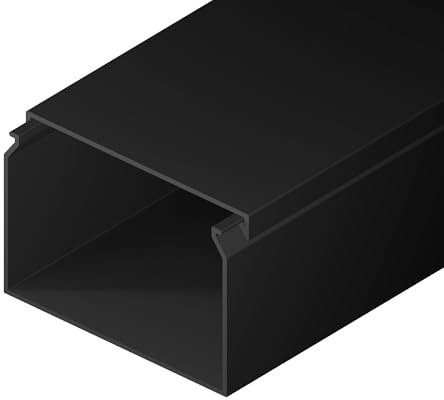 EDO Kabelkanal 60x40 mm Dunkelanthrazit – 2 m Kabelschacht mit Klappdeckel zur Schraubmontage – Aufputz Kabelabdeckung für Wand, TV, Büro – Kabel Organizer für Innenbereich