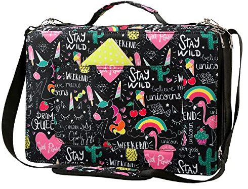 Trousse à crayons de couleur à 600 emplacements, fermeture éclair à 5 couches avec bandoulière et poignée