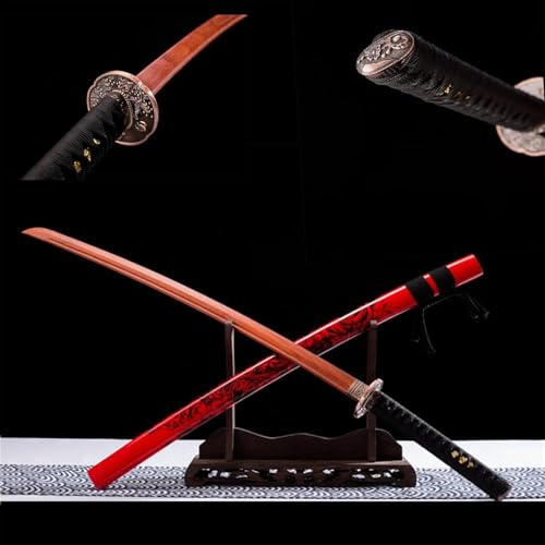 Premium Mahoga Samurai Svärd, 103cm Trä Kata, Massivt Trä Slida Med Målad, Handgjord Bokken För Kendo Cosplay Display Samla