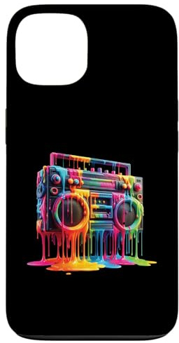 Boombox Old School 80S Peinture goutte à goutte Hip Hop Street Style Coque pour iPhone 13