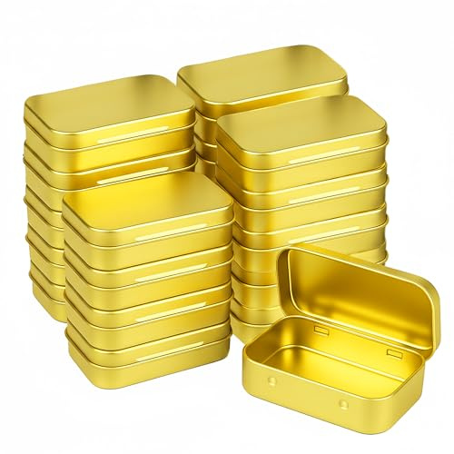 Forever bene Scatola Latta Rettangolare con Coperchio a Cerniera, 9,5 x 6 x 2,2 cm, Scatolina in Metallo Nera Vuota, Contenitore Latta per Organizzazione, Fai da Te, Viti e Minuteria