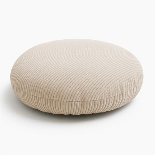 chilly pilley® Cord Sitzsack Beanbag Sessel mit EPS Perlen Füllung Cord Riesensitzsack Sitzsäcke multifunktional für Kinder und Erwachsene viele Farben (Creme, 125cm)