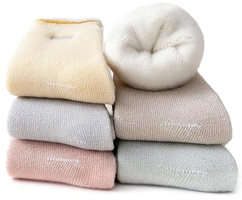Soleeya 5 Paires Chaussettes Thermiques Chaudes Femme 35-39 Multicolore Chaussettes Hiver Femme Épaisse et Douce pour Hiver Froid