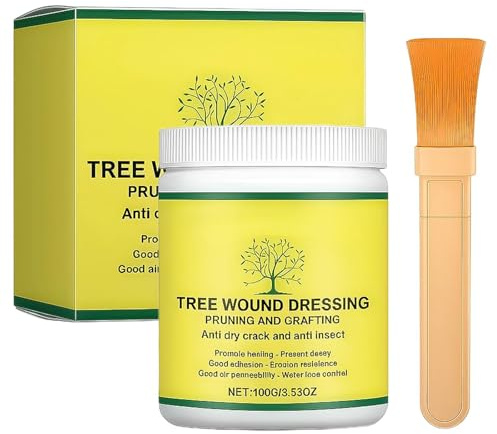 100g Tree Wound Sealer, Tree Sealant, Trees Pruning Sealer, Bonsai Cut Paste, Grafting Wax with Brush for Pruned & Damaged Trees