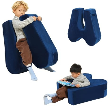NOVII Sensory Rocker Chair for Kids，Soft Squeeze Sensory Seat，Calming Compression Chair with Sensory Needs for Kids，Washable Cover，Easy to Move with Handle，Suitable for Sensory Rooms, (Royal Blue)