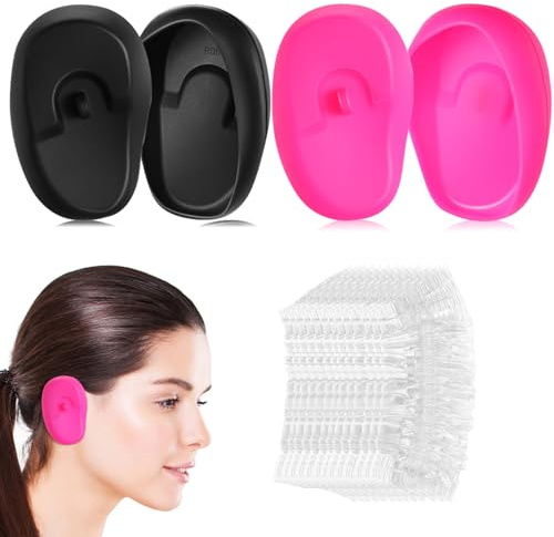 Alipis 2 Pairs Silicone Hairdressing Ear Covers with Transparent Shower Ear Protectors Soft for Men and Women