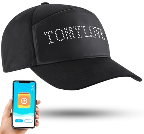 LIOVODE LED Hats, Mobile APP Control Cap Display Message Words Hats for New Year's Christmas Party Birthday Advertising Campaign